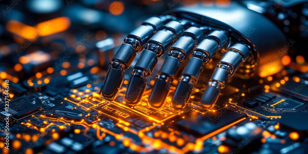 Poster ai-driven robotic hand enhancing consumer electronics manufacturing for improved product reliability