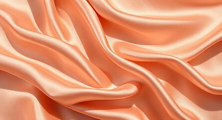 Fototapeta premium Smooth peach satin fabric with a slight sheen and soft texture