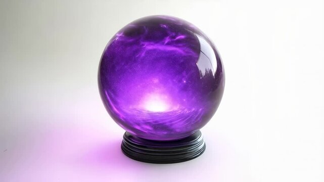 Mystical Purple Crystal Sphere Emitting Cosmic Glow in Design