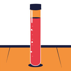 Test Tube Laboratory Research Vector | Clipart, Line Art & Cartoon Illustration, High-quality test tube lab research vector illustration, perfect for clipart, line art, and cartoons.