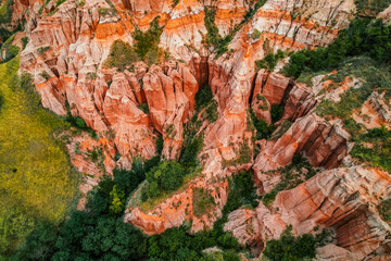 Red rocky slopes Rapa Rosie is a protected geological and floristic reservation area near Sebes...