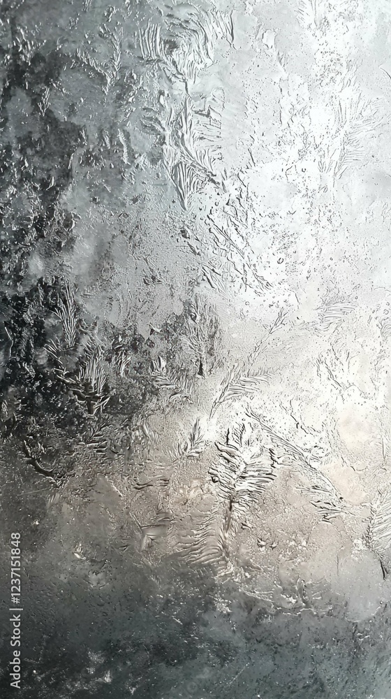 Poster frosted glass surface with intricate patterns and textures