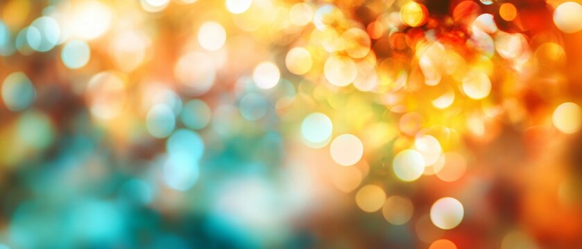 Abstract Blurred Bokeh Lights Background Warm And Cool Tones