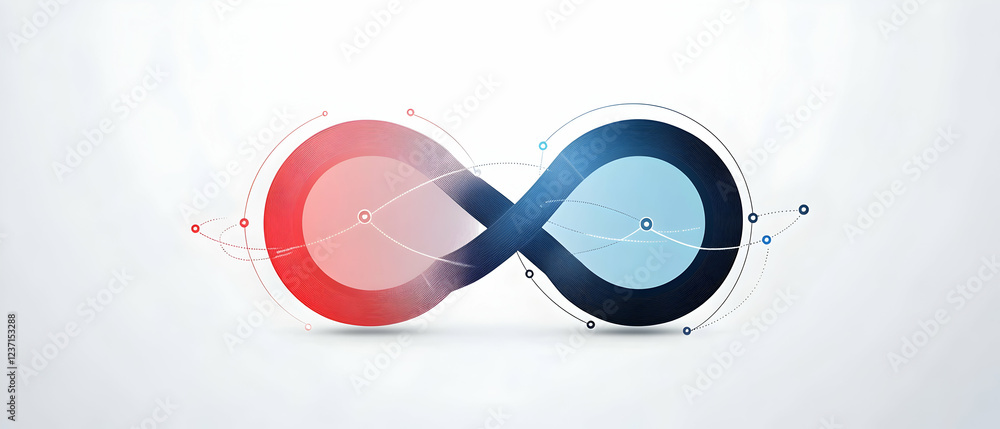 Leinwandbilder modern infographic with three interlinked circles emphasizing connected concepts -