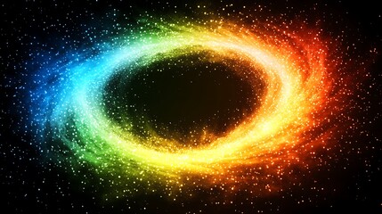 Fototapeta premium Colorful swirling nebula cosmic dust and stars