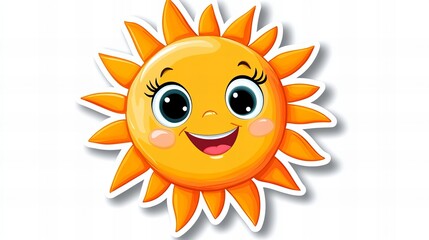 Happy sun cartoon illustration.  Perfect for kids' projects!