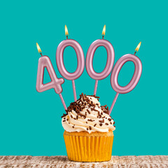 Candle number 4000 - Number of followers or likes.