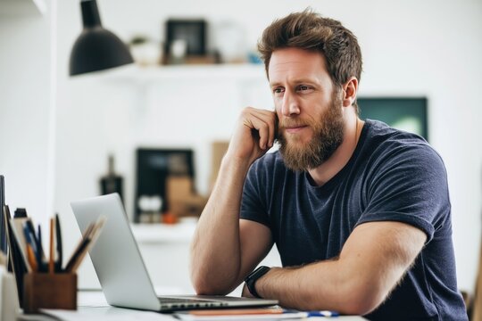 A farmer collaborates with digital tools from a bright, organized workspace, blending rural living with modern remote work practices