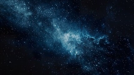 Mystical Blue Night Sky with Twinkling Stars