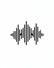 Simple line icon of sound waves in black against a white background, suitable for audio applications  -
