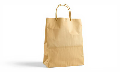 Kraft paper shopping bag with handles, ideal for retail use and eco friendly packaging. Perfect for showcasing products in stylish manner