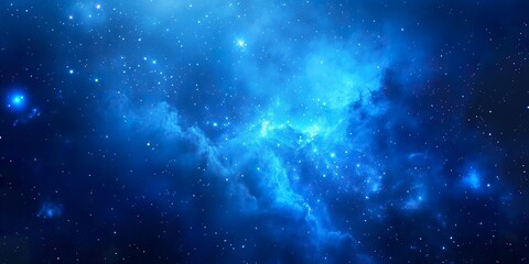 Celestial Tapestry: A Blue Symphony of Stars and Galaxy