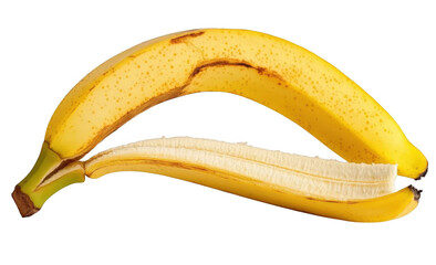 Peel of ripe banana on isolated background 
