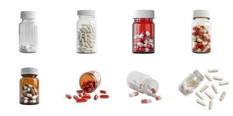 Medicine bottle isolated 3d mockup without background using for medical purpose.