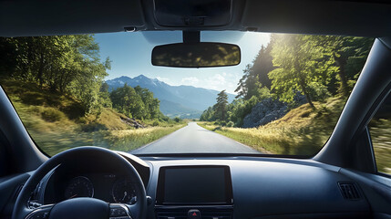 Tinted car window reducing glare for improved safety and visibility, emphasizing driver comfort  -