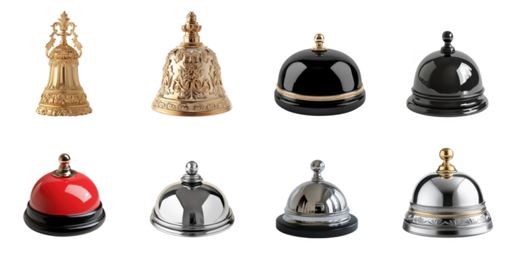 Service bell die cut no bg png for shop decoration purpose concept.