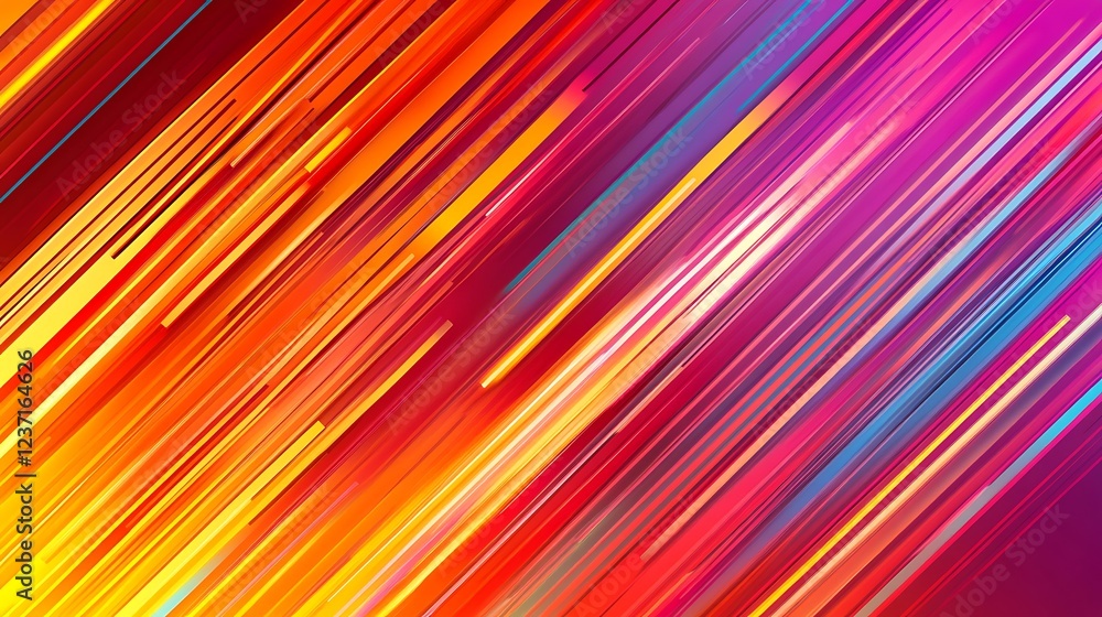 Poster Abstract Diagonal Lines Vibrant Color Spectrum