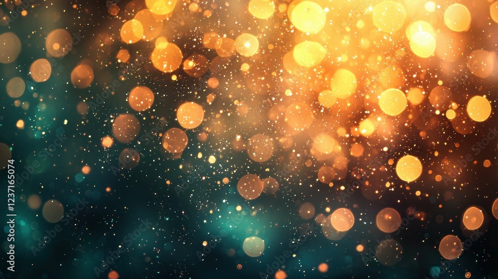 Poster abstract background of shimmering bokeh lights in warm tones