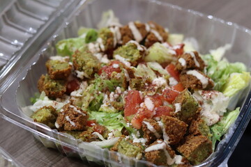 Greek salad to go at a restaurant in Minnesota	