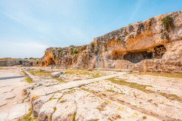 Greek theatre at Archaeological Park of Syracuse Sicily in the Neapolis archaeological park, Italy