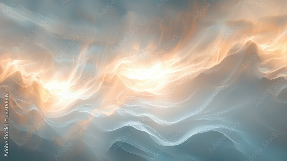 Aufkleber abstract waves of light with soft hues and flowing patterns
