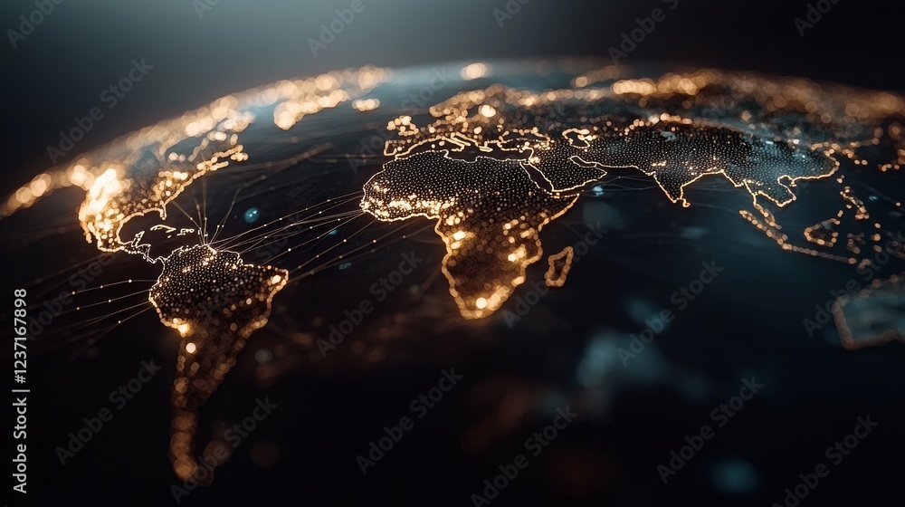 Poster 3d rendering depicting an abstract background concept of cyber security and attacks, leading to a sy