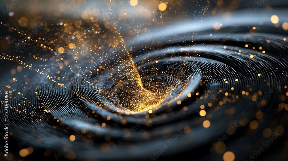 Poster big data and cybersecurity 3d illustration. neural networks intertwined with stock trends. informati