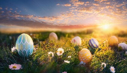 grass field easter eggs flower sunlight morning wild jungle cute heritage seasonal
