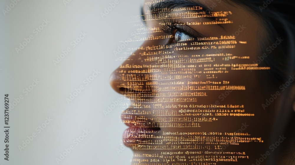 Poster a focused indian female programmer, showcasing her professionalism, is seen working at a desktop com