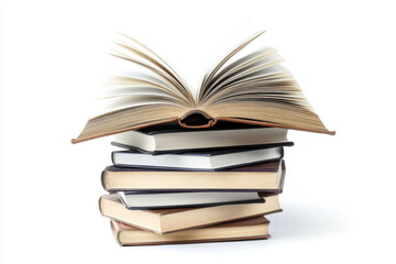 Fototapeta premium A stack of books on a white background. 
