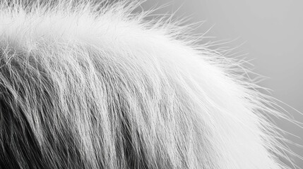 Close-Up of Soft White Fur with Delicate Strands and Textures