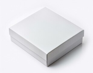 white flat paper gift box isolated on white small mail packaging container postal packing