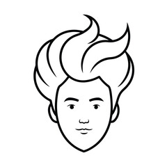 Man hair cut style vector.man with hair.vector silhouette of a Beard.People icons