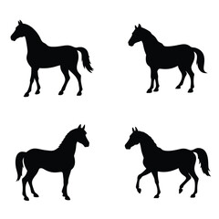 Horse vector silhouette,animals vector.