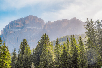 Laghetto Lupo Bianco alpine pass and high mountains, Dolomites, Italy, Europe