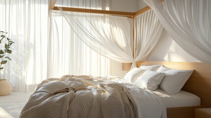 Cozy and Bright Bedroom with Soft Textiles and Natural Light