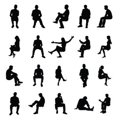 Young People Silhouettes,Highly Detailed People,People Silhouettes,Groups of People