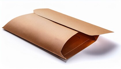 brown envelope opened for viewing on white background