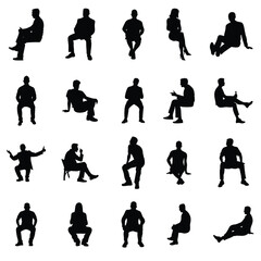 Young People Silhouettes,Highly Detailed People,People Silhouettes,Groups of People