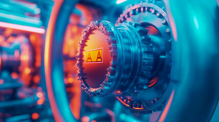 Fototapeta premium Cybernetic Core: Neon Glow