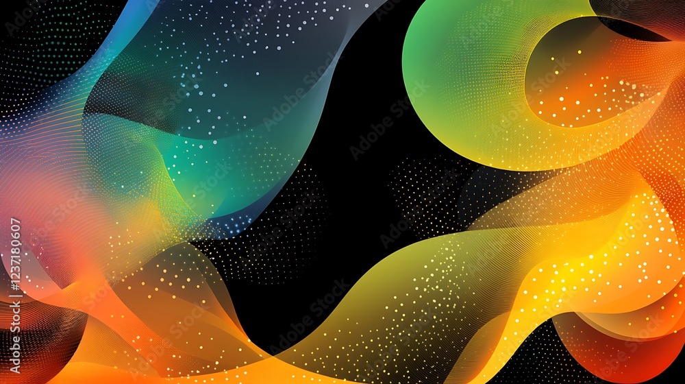 Aufkleber abstract colorful waves design with subtle sparkle