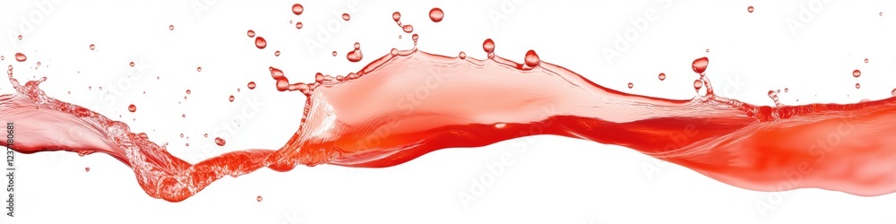 Poster a splash of red liquid is splashing across a white background. the splash is large and covers a sign