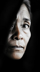 Half-Hidden Face: A Woman's Gaze
