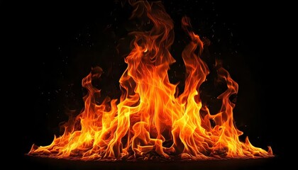 fire on black background