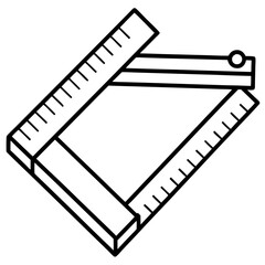 Carpenter’s Square Construction Tool - Vector Illustration, Clipart & Line Art Design, Carpenter’s square vector illustration – perfect for clipart, line art, and design projects.