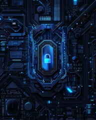 Fototapeta premium Symbolic Integration: A Minimalist Padlock Design Inspiring Security and Simplicity in Modern Context
