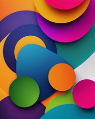 Abstract shapes, colorful designs, solid colored backgrounds and abstract objects, quality, hyper-realistic, digital art, illustration.