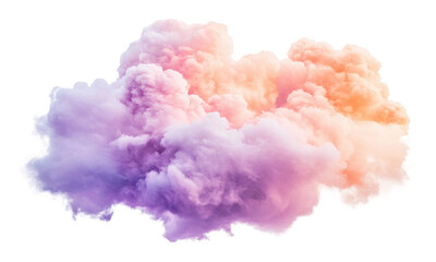 Fototapeta premium Colorful pastel cloud formation with soft tones isolated on transparent background