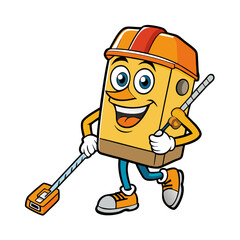 Chalk Line Construction Tool Vector | Clipart, Line Art & Cartoon Illustration, Chalk line construction tool vector illustration, perfect for clipart, line art, and digital designs.