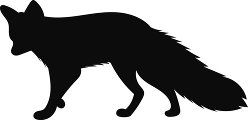 Silhouette of fox. Vector illustration